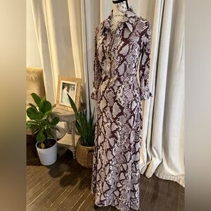 Va Va Voom Snakeskin Long Sleeve Dress